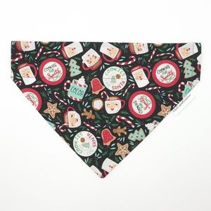 Christmas Dog Bandana : Over-The-Collar, Reversible Cookies For Santa
